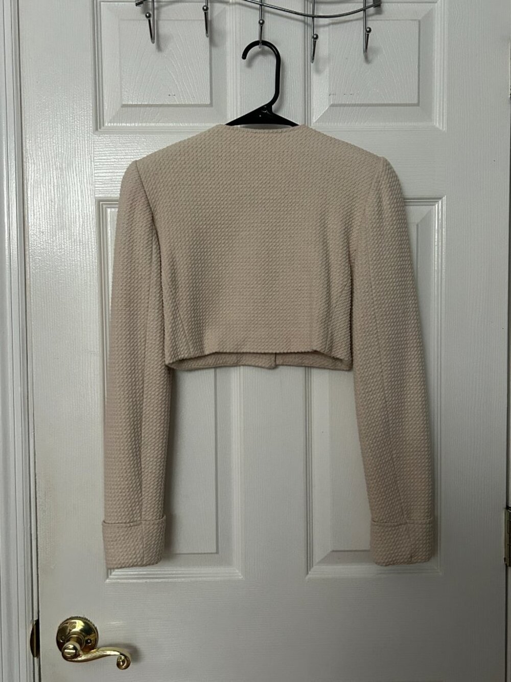 Zara Ivory Cropped Tweed Jacket Women's Extra Small Polished Office Work EUC - Picture 2 of 12